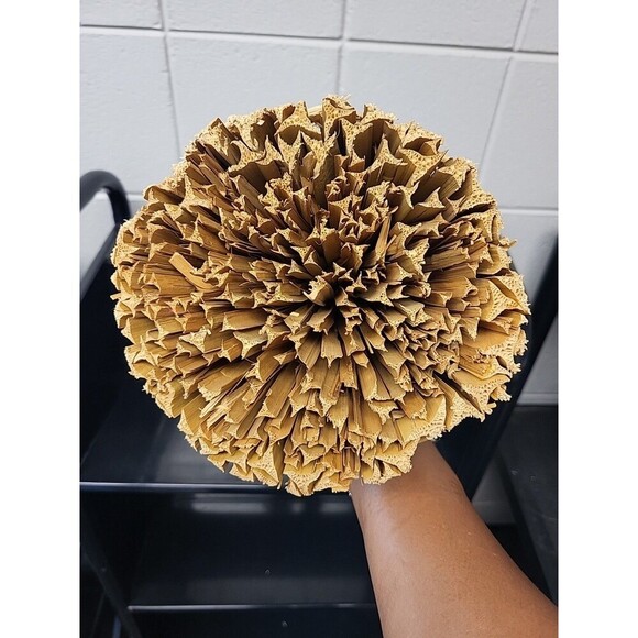 Corn Husk Braided Wooden Head Dolls 14", 8", 6.5" Holding Flowers Basket-3 *Read - Picture 7 of 12